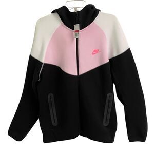 Nike Tech Fleece Men’s L Windrunner Hoodie White Black Pink NWT